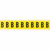Letter "B" zwart op geel 22x38 mm - nylon linnen letterhoogte 25mm 10/vel